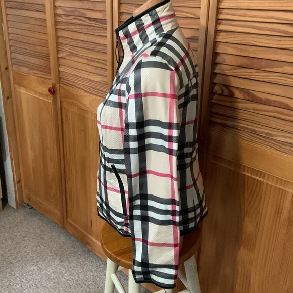 Reversible lambkin British plaid/baby pink zipper jacket size medium - Picture 6 of 16